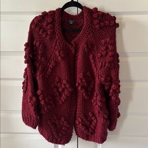 Vici Women's Burgundy Heart Sweater